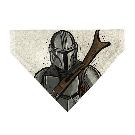 Star Wars Pet Bandana Star Wars the Madalorian Impression Painting Beige Slip On Collar Bandana Only