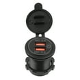 thumbnail image 2 of Qc3.0 Car Charger Auto Phone Charging Car Charger Dual USB Port QC3.0 Fast Charging With Touch Switch For 12-24V Boat Motorcycle ATV RVRed LED Indicator, 2 of 8