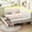 Full-Beige, variant on Queen Size Corner Bed Frame with 2 Storage Drawers,Queen Daybed with Charging Station and Led Lights,Metal Platform Corner Bed with Upholstered Guardrail,Modern Bed Frame,Beige