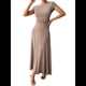 thumbnail image 2 of Conjunto de Vestido de Cóctel Formal con Top Fruncido y Corte A para Mujer Color Café M, 2 of 10