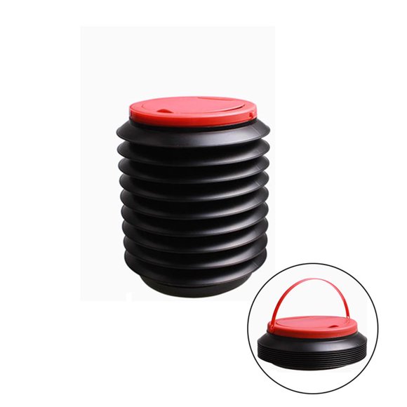 Riwesomey Contenedor de coche mágico multifuncional negro de 4L, cubo de basura de barril, Cubo de almacenamiento plegable, cubo de basura de coche Automoción decorativa y accesorios