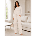 thumbnail image 5 of OHHSHEEN 2 piece womens lounge set, long sleeve pajama set for women, Soft Pjs Loungewear with Pockets, 5 of 6