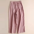 thumbnail image 5 of LLYWEY Tall Pants For Women Long Women's Solid Color Casual Feeling Of Falling Button Cotton and Linen Straight Barrel Ninth Pants Lightweight Cargo Pants Female Long Pant Style H2739 Pinks L, 5 of 6