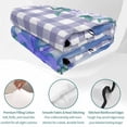 thumbnail image 4 of Twin Quilt Set 68''x86'', Blue Flower Lightweight Summer Bedspread Coverlet Set with 2 Pillow Shams, Green Leaves Rustic Plaid Purple Breathable All Season Quilt Bedding for Dorm/Bedroom, 4 of 9