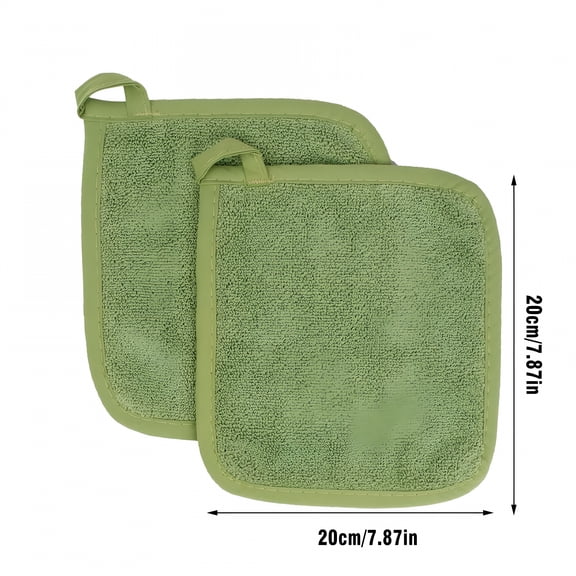 ACDANC 2026 New 2Pcs Pocket Pot Holders Cotton Heat Potholder Multipurpose Hot Pads Machine Washable Oven Mitts Cloth Potholders for Daily Kitchen Baking and Cooking