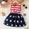 thumbnail image 5 of Ruyang Toddler Girls Star Print Tank Dress 4th of July Patriotic Ruffle Dresses Sleeveless Baby Crew Neck Striped Skirts, 5 of 8