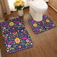 thumbnail image 2 of Honeii Cinco De Mayo Floral Pattern Bathroom Anti-Skid Pad Bathroom Mat Vintage Seamless Pattern Not-Slip Toilet Rug Set, 2 of 6