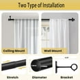 thumbnail image 4 of 1 Inch Curtain Rods for Windows 48 to 84, Black Curtain Rod with Adjustable Length, Outdoor/Indoor Rustic Drapery Pole with Brackets, 48"-86", 4 of 8