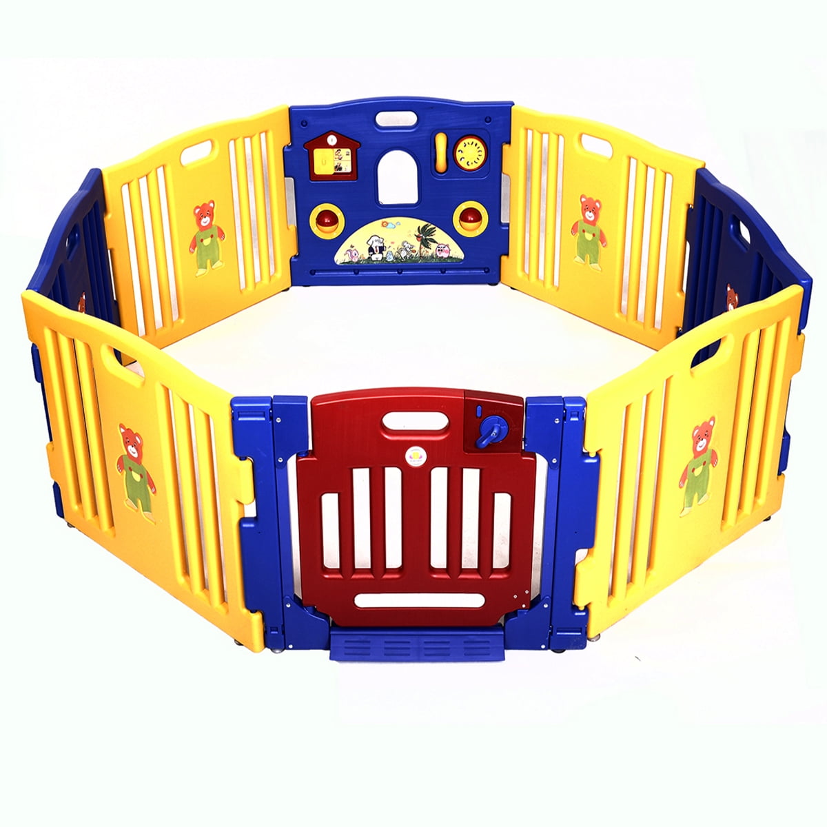 Baby Playpen Kids 8 Panel Safety Play Center Yard Home Indoor Outdoor Pen Fence 