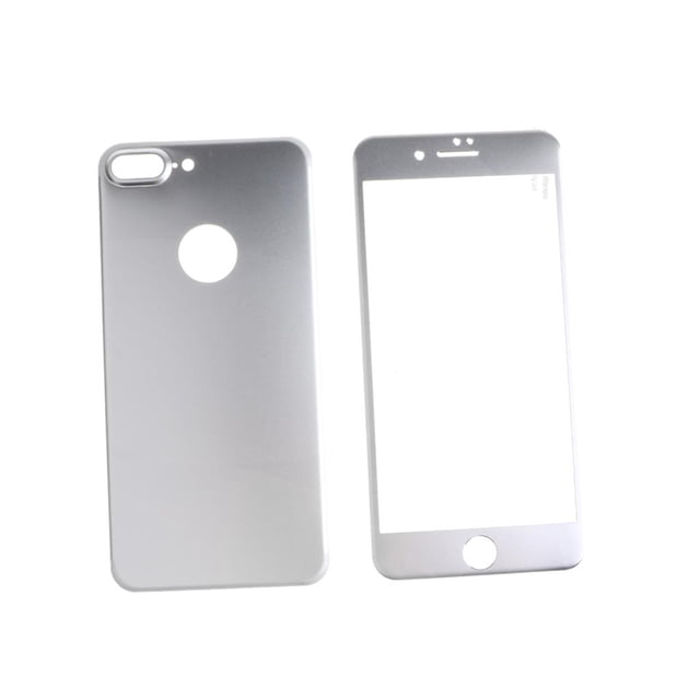 Protector de Pantalla de Cristal Templado 3D Sunnimix para iPhone 7 Plus Plata Full Cover