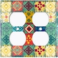thumbnail image 3 of Metal Light Switch Plate Cover Colorful Ethnic Aztec Tribal Patch Pattern SFR050, 3 of 13