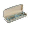 thumbnail image 5 of Clamshell Patent Leather Eyeglass Case Faux Crocodile Gray Small/Medium Frames, 5 of 8