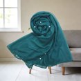 thumbnail image 3 of Fsgntruao Chiffon Sheer Scarf for Women Breathable Solid Color Pearl Trim Wrap Shawl Headscarf Green,Free Size, 3 of 4