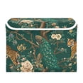 thumbnail image 7 of Yayeee Collapsible Cube Storage Bin with Lid Fabric Closet Decorative Basket with Handles, Tiger and Peacock Pattern, 7 of 7