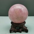 thumbnail image 2 of rose quartz Crystal sphere Natural Healing Crystal carving ball for Reiki sculpture Healing and Crystal 0.377kg, 2 of 8