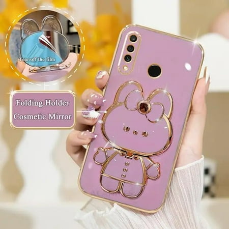 P30lite Luxury Plating Mirror Holder Case For Huawei P30 Lite P20 Pro P Smart Plus 2019 Silicone Stand Cover Honor 20s 20i 10i LDG