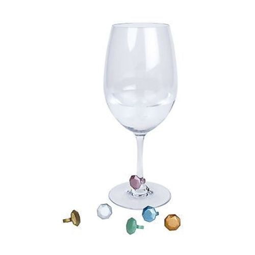 Tropical Themed Wine Glass Charms Set of 6 Handmade White Pearl