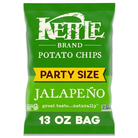 Kettle Brand Potato Chips, Jalapeno Kettle Chips, Party Size, 13 Oz