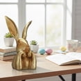 thumbnail image 3 of Gold Bunny Statue Vintage Resin Rabbit Figurine, Elegant Easter Decor Table Centerpiece for Home Indoor, Collectible Holiday Gift(2Pcs), 3 of 9