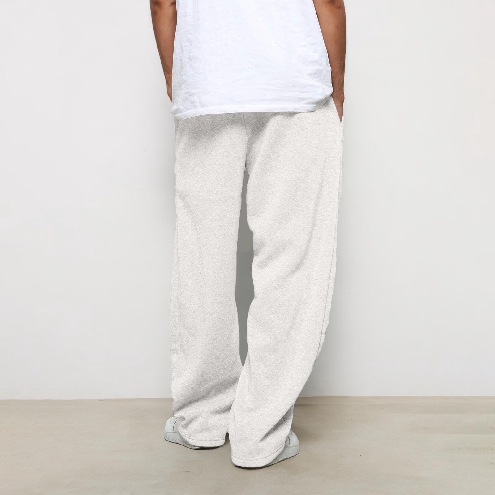 qucoqpe Men's Baggy Sweatpants Loose Fit Elastic Waist Drawstring Wide Leg Lounge Sweat Pants with Pockets Streetwear Track Pants Gray M