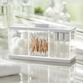 thumbnail image 2 of mDesign Cosmetic Divided Storage Organizer Box, 3 Sections and Lid - Clear/White, 2 of 8