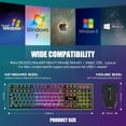 thumbnail image 2 of RedThunder K10 Wireless Gaming Keyboard and Mouse Combo, LED Backlit Rechargeable 3800mAh Battery, Mechanical Feel Anti-ghosting Keyboard + 7D 3200DP, 2 of 7