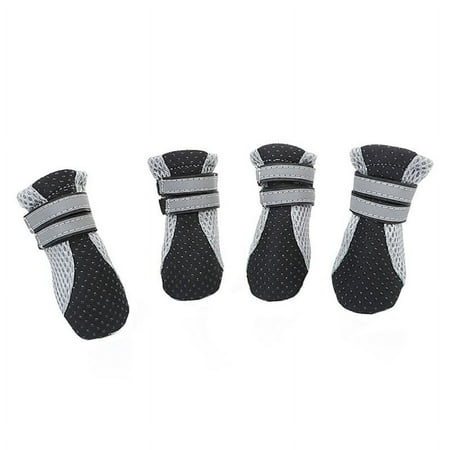 4PCS Pet Dogs Anti-slip Mesh Boots Shoes Puppy Reflective Snow Rain Booties