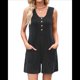 thumbnail image 3 of Mono Informal de Verano para Mujer, Sin Mangas, con Rayas Contrastantes y Bolsillos Gris Oscuro M, 3 of 10