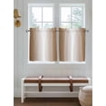 thumbnail image 7 of Half Window Curtains 24 Inches Long, Brown Ombre Window Treatment Curtain Drapes, Modern Gradient Art Abstract Short Curtains Tiers for Kitchen Over Sink, 27.5"x24", 2 Panels, 7 of 7