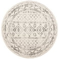 thumbnail image 1 of Safavieh Tulum Collection TUL268A Moroccan Boho Distressed Non-Shedding Stain Resistant Living Room Bedroom Area Rug, 6'7" x 6'7" Round, Ivory / Grey, 1 of 1
