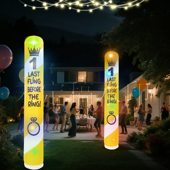 10ft Singles Day Inflatable Decoration Yellow Pillar with Built-in LED Light