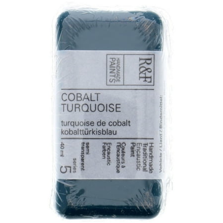 UPC: 0836943000544 | R&F Handmade Paints Encaustic Paint Cake  40ml  Cobalt Turquoise