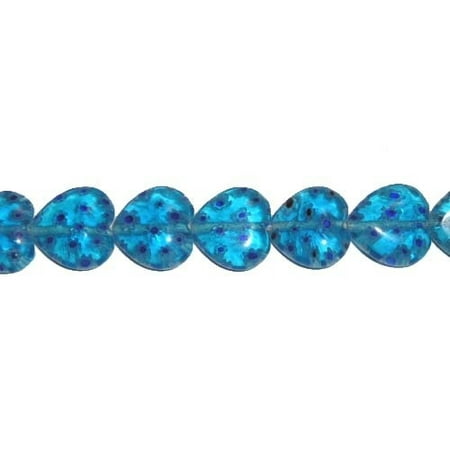 12x12mm blue base Millefiori glass heart shaped beads Jewelry making