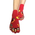 thumbnail image 4 of Wrapables® Japanese Girl Five Finger Cartoon Socks Five Toe Socks Set of 3, Black/Red/Blue, 4 of 4