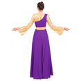 thumbnail image 6 of IDOPIP Women Liturgical Praise Dance Long Dress Metallic Bi Color Lyrical Dancewear Worship Costume, 6 of 8
