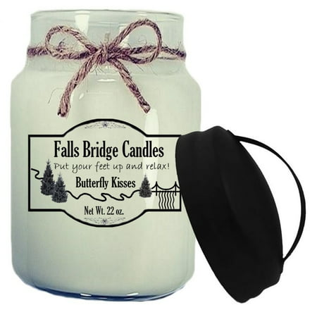Butterfly Kisses Scented Jar Candle, Large 22-Ounce Soy Blend, Falls Bridge