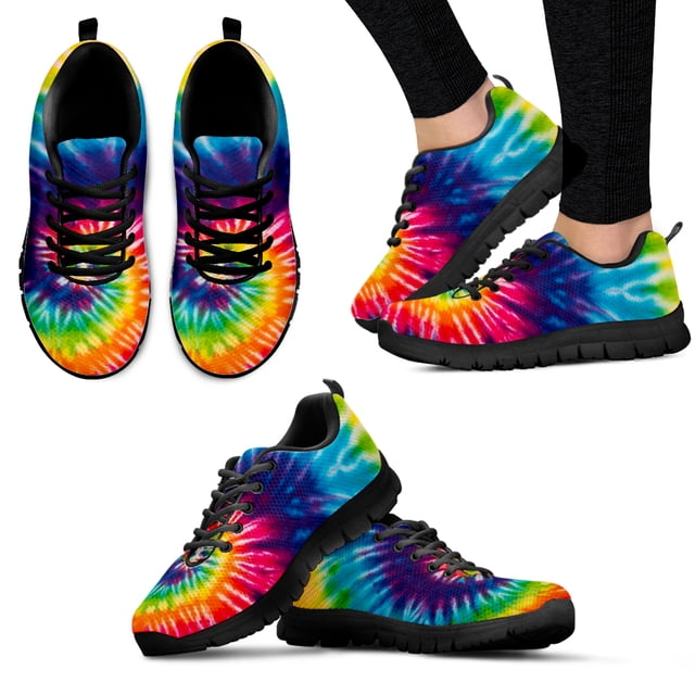 Zapatillas de plataforma informales con diseño teñido anudado colorido y cómodas para verano, transpirables y a la moda.