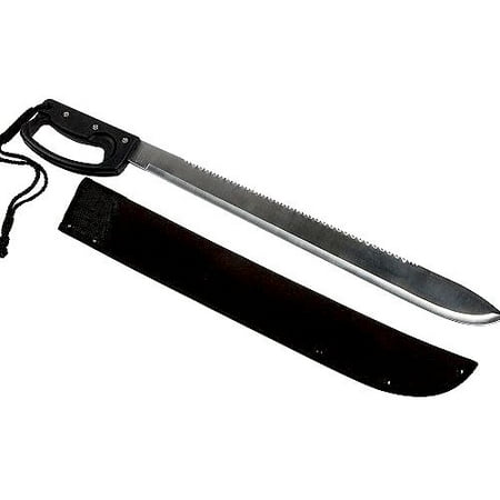 Machete, 22.00 in., Rubber Overmold Handle, Nylon Sheath Multi-Colored