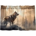 thumbnail image 2 of FREEAMG Wolf Half Window Tier Curtains 24 Inch Blackout Thermal Insulating Kitchen Linen Tier Curtains for Kitchen,Bathroom,Cafe, 2 of 7