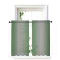 thumbnail image 2 of Green Grey Ombre Sheer Kitchen Tier Curtains 45 Inch length,Rod Pocket Half Curtains & Drapes,Modern Gradient Abstract Art Light Filtering Chiffon Cafe Bathroom Window Treatments 2 Pcs 27.5"W x 45"L, 2 of 7