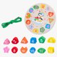 thumbnail image 2 of Reloj de dibujos animados Animal Geometría con cuentas de madera Rompecabezas Juego inteligente Niños Likrtyny juguetes de los niños, 2 of 9