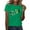 Green#1, variant on Women's St. Patrick's Day Green Short Sleeve Crew Neck T - shirt Charm Print 95% Polyester 5% Spandex Stretchy Slim Fit Festival Casual Top Shirt S - 3XL