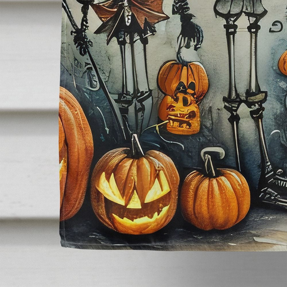 Halloween Dog House Flag 28x40IN Double-Sided Polyester Decorative Sleeve Pole Flag for Outdoor Home Garden Patio