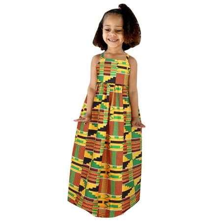

Zlekejiko Outfits Baby Dress Ankara Backless 16Y Dresses Strap Traditional Girls Princess Toddler Style Kids Sleeveless Dashiki Girls Dresses