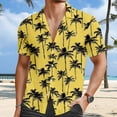 thumbnail image 2 of LIIPEE Men Shirts Casual Summer Lapel Button Down Graphic Printed Short Sleeve Beach Shirt Male Fashion Loose Fit Sports Tops Comfortable Breathable Soft Daily Shirts,Yellow,L, 2 of 4