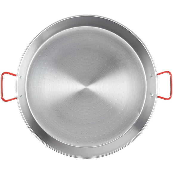 Matfer Bourgeat 071052 35 1/2" Polished Steel Paella Pan w/ Rigid Bottom