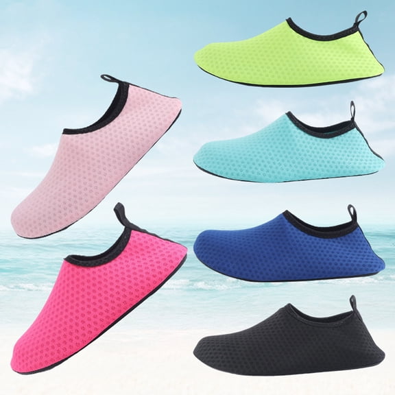 Domzle Kids Water Shoes for Boys Girls, Quick Dry Barefoot Aqua Socks for Beach, Swim, Pool Outdoor Sports Socks Shoes Baby Non Slip House Slippers Pink