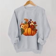 thumbnail image 2 of Hurxie Fall Pumpkins Sweatshirts for Women Long Sleeve Halloween Thanksgiving Graphic Shirt, 2 of 7