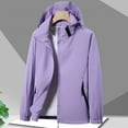 thumbnail image 2 of Bmisegm Ladies Solid Color Windproof Spring and Autumn Couples with Soft Jacket Windbreaker Womens Coats Purple M, 2 of 3