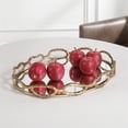 thumbnail image 2 of Uttermost Cable Transitional Cast Iron Chain Mirrored Tray in Silver, 2 of 7